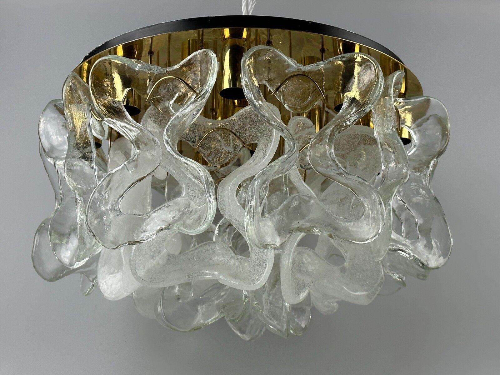60s 70s ceiling lamp chandelier J.T. Kalmar Franken Austria ice glass 5