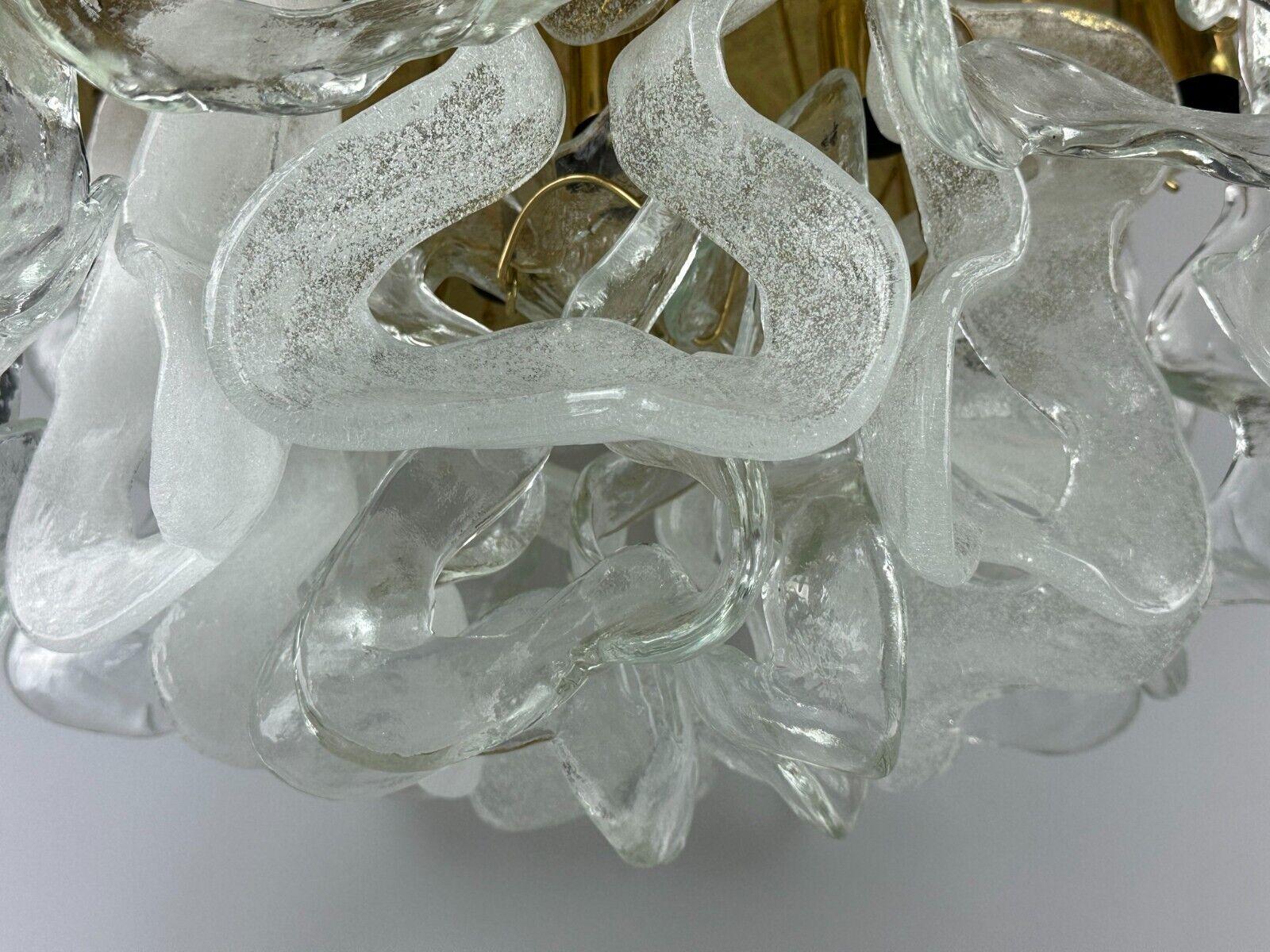 60s 70s ceiling lamp chandelier J.T. Kalmar Franken Austria ice glass 12