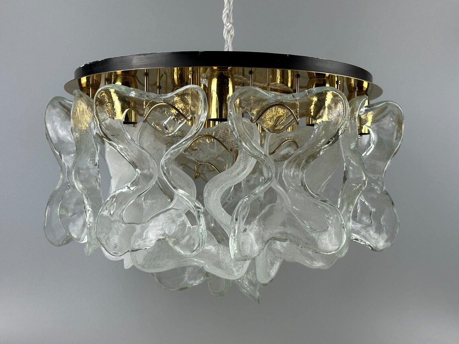 60s 70s ceiling lamp chandelier J.T. Kalmar Franken Austria ice glass 13