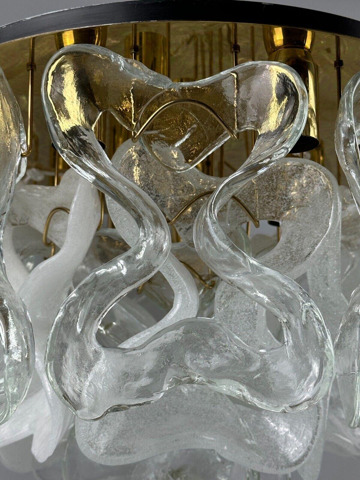 60s 70s ceiling lamp chandelier J.T. Kalmar Franken Austria ice glass 14