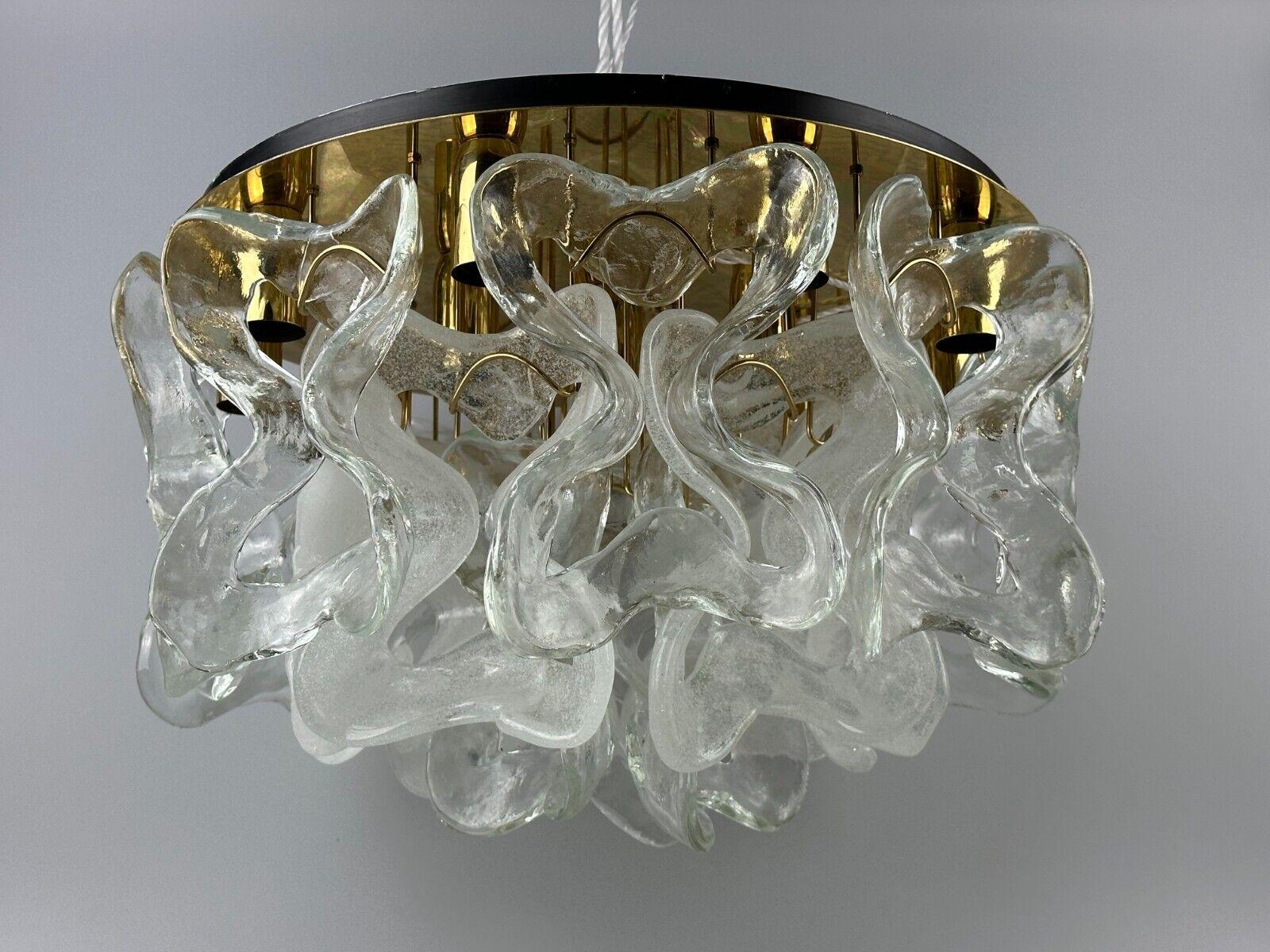 Late 20th Century 60s 70s ceiling lamp chandelier J.T. Kalmar Franken Austria ice glass