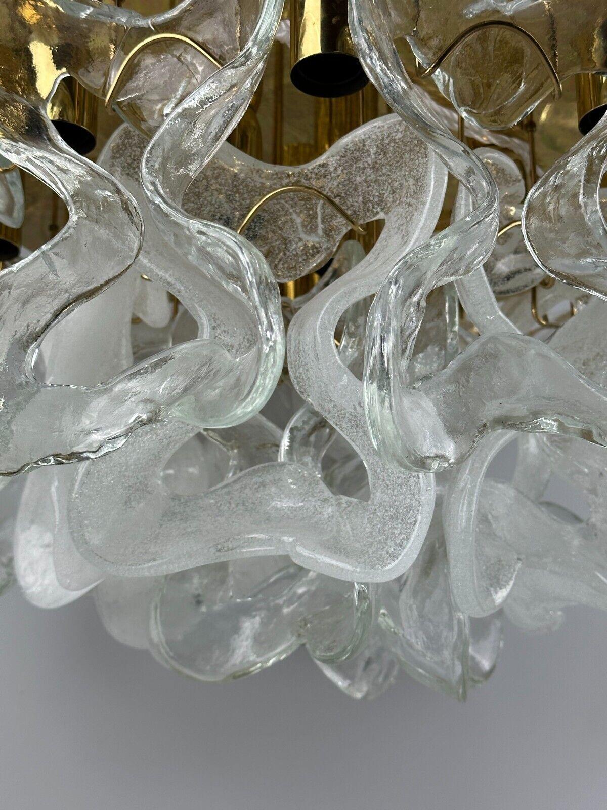 60s 70s ceiling lamp chandelier J.T. Kalmar Franken Austria ice glass 1