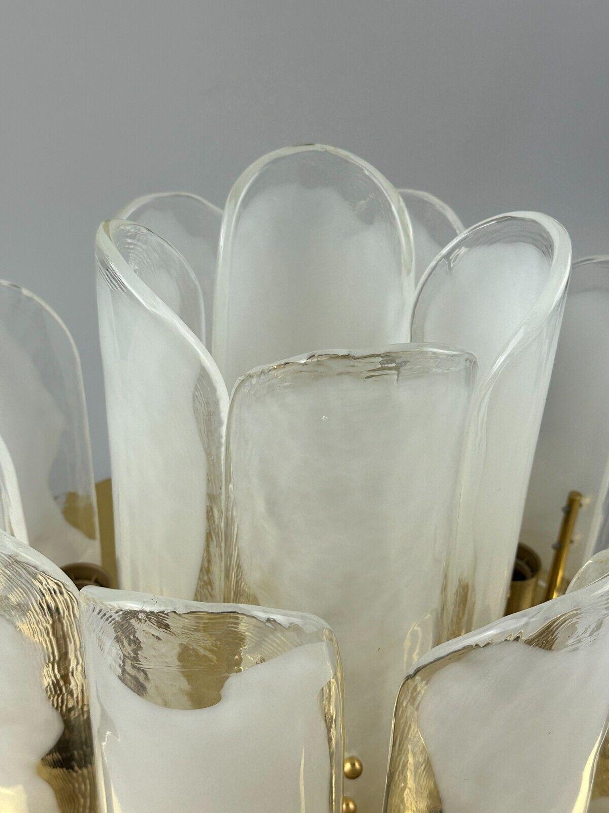 60s 70s ceiling lamp chandelier J.T. Kalmar Franken Austria ice glass For Sale 1