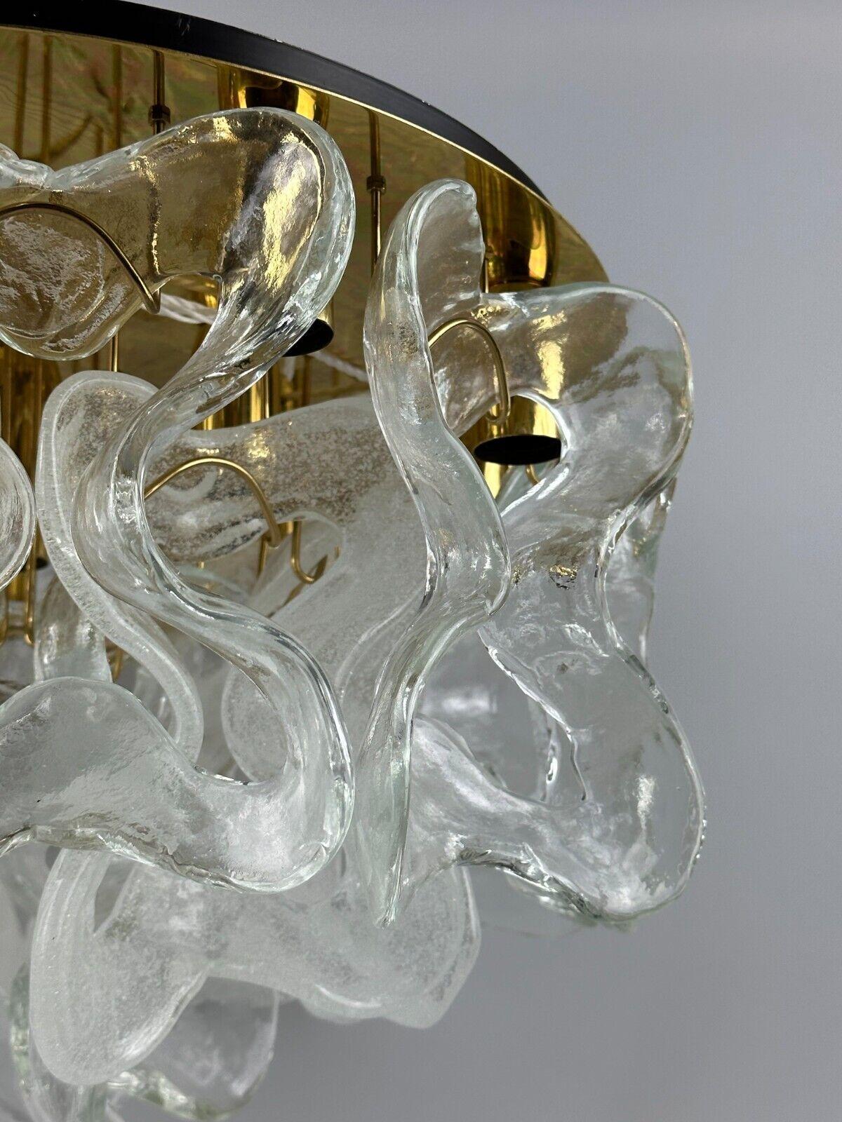 60s 70s ceiling lamp chandelier J.T. Kalmar Franken Austria ice glass For Sale 3