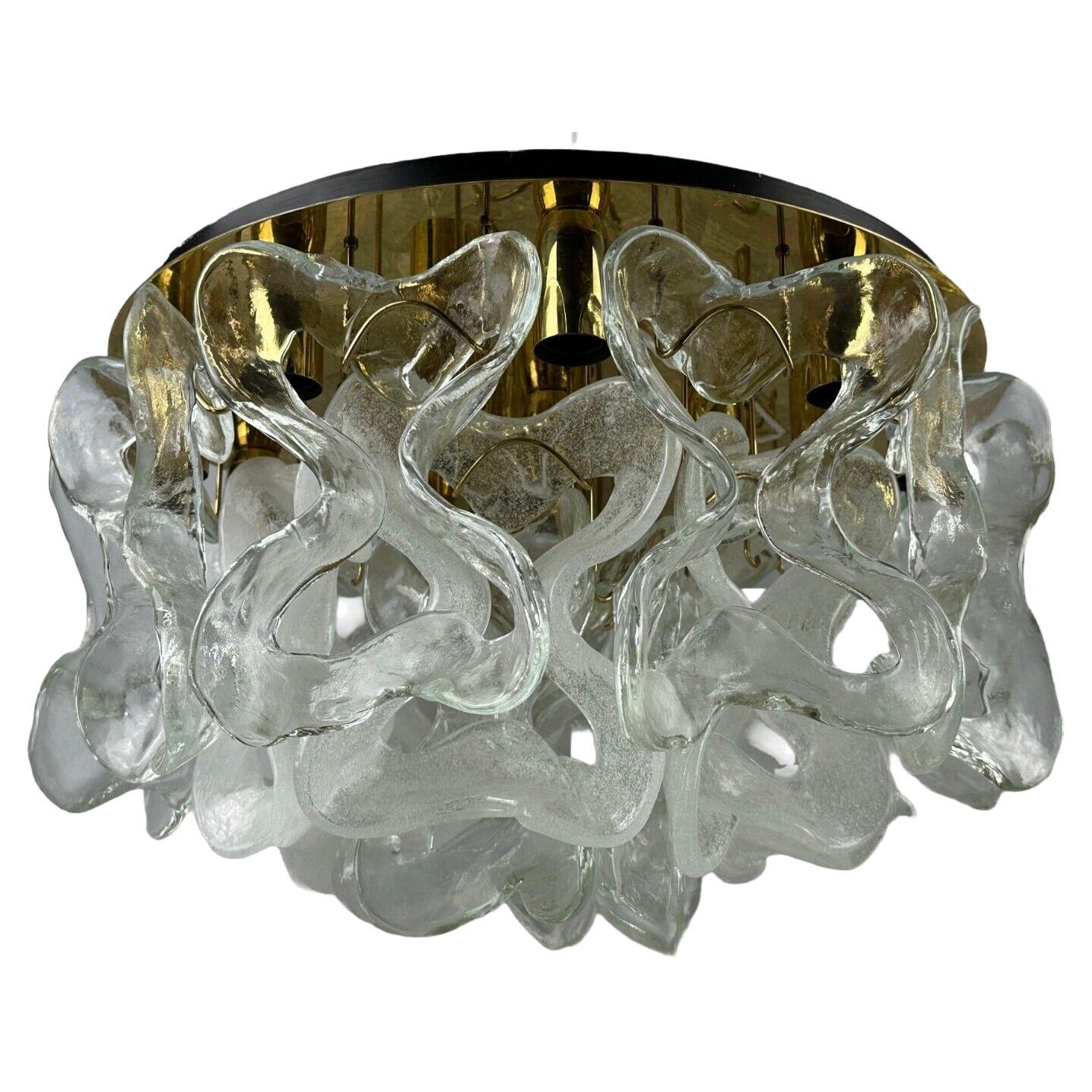 60s 70s ceiling lamp chandelier J.T. Kalmar Franken Austria ice glass For Sale