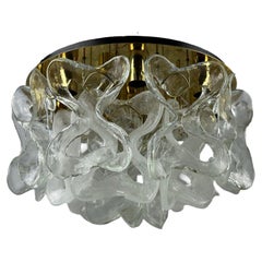 60s 70s ceiling lamp chandelier J.T. Kalmar Franken Austria ice glass