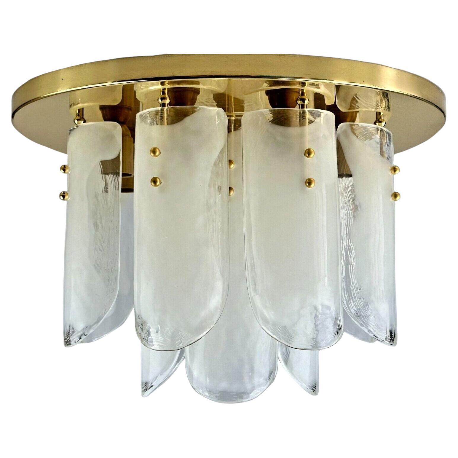 60s 70s ceiling lamp chandelier J.T. Kalmar Franken Austria ice glass