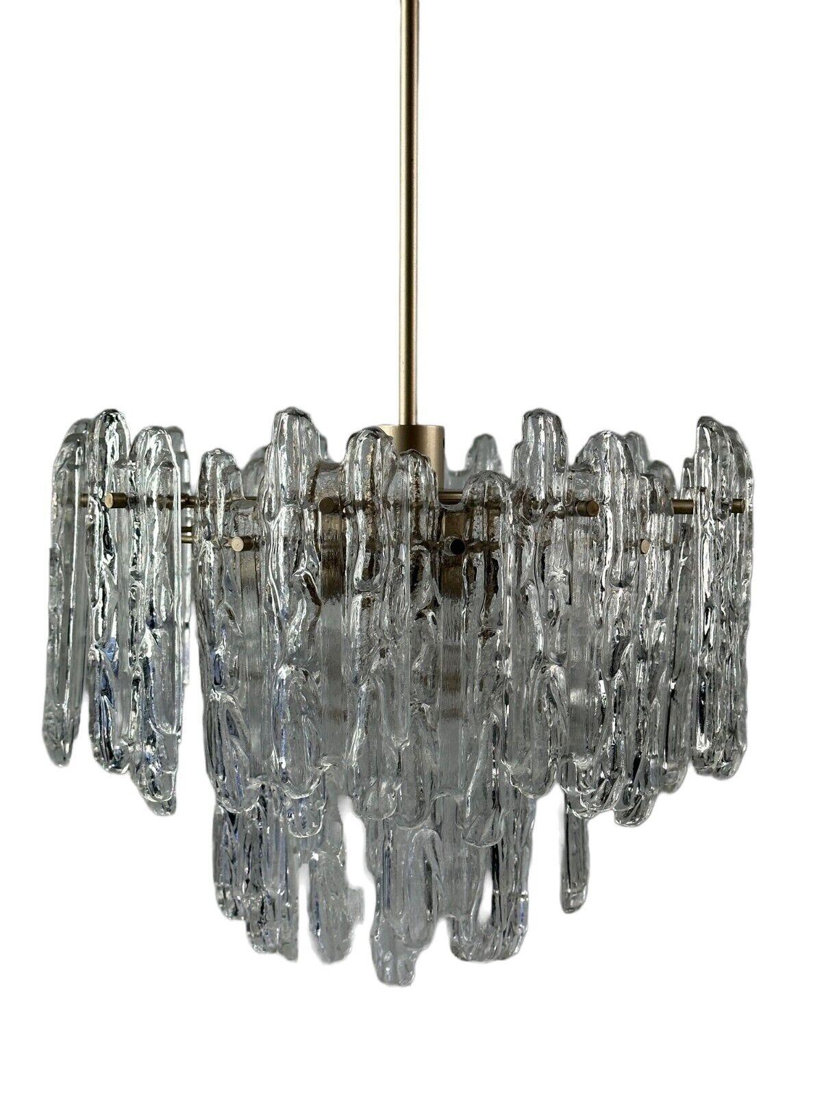 60s 70s ceiling lamp chandelier Kinkeldey Germany Space Age glass design

Object: chandelier

Manufacturer: Kinkeldey

Condition: good

Age: around 1960-1970

Dimensions:

Diameter = 42cm
Height = 70cm

Material: glass, metal

Other notes:

1x E27