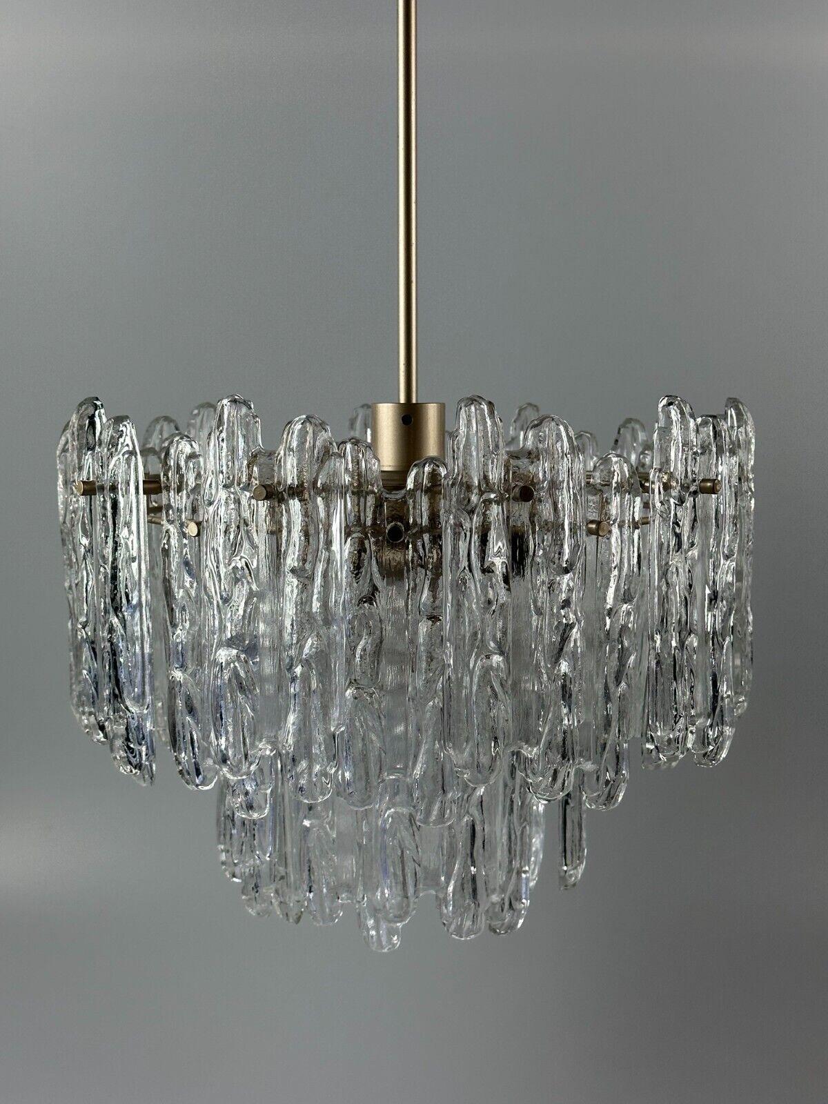 60s 70s ceiling lamp chandelier Kinkeldey Germany Space Age glass design In Good Condition For Sale In Neuenkirchen, NI
