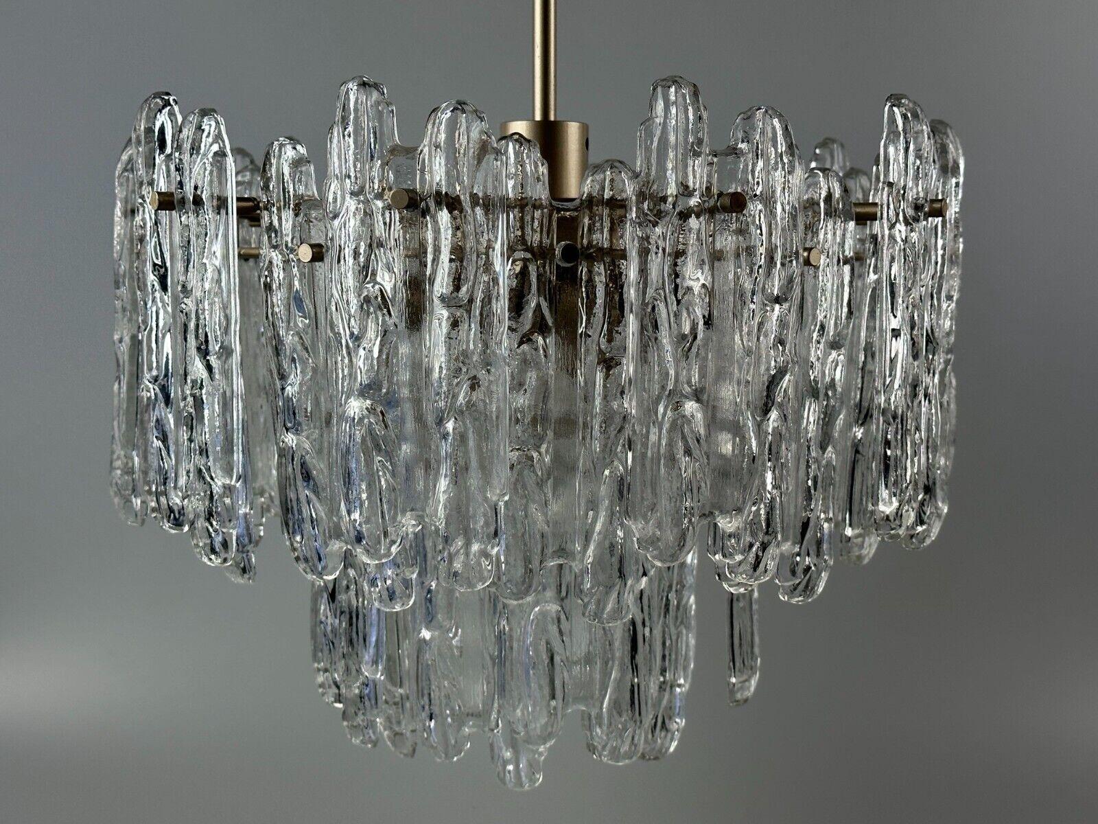 60s 70s ceiling lamp chandelier Kinkeldey Germany Space Age glass design For Sale 4