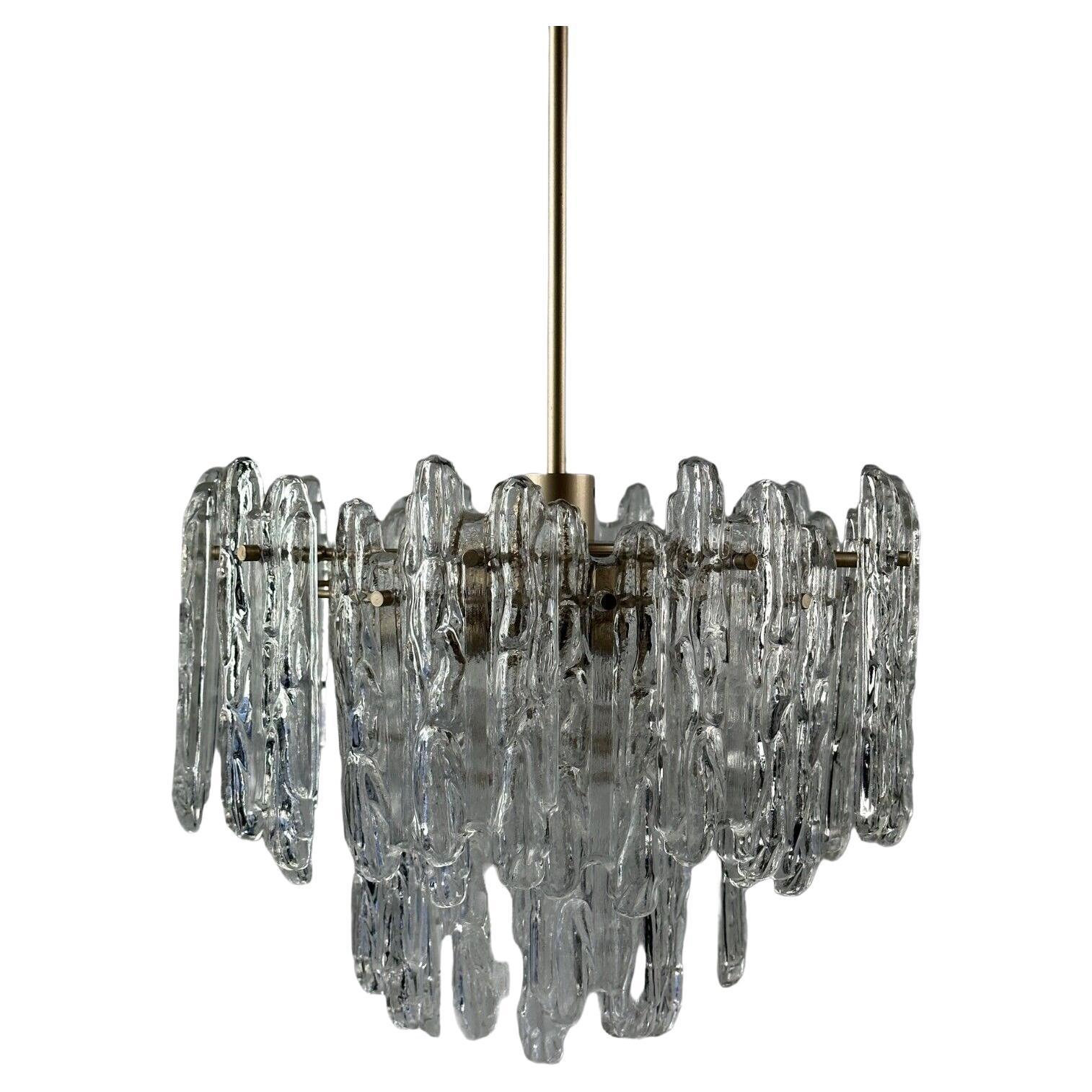 60s 70s ceiling lamp chandelier Kinkeldey Germany Space Age glass design For Sale