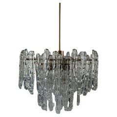 Lampada da soffitto anni '60-'70 lampadario Kinkeldey Germania Design/One in vetro Space Age