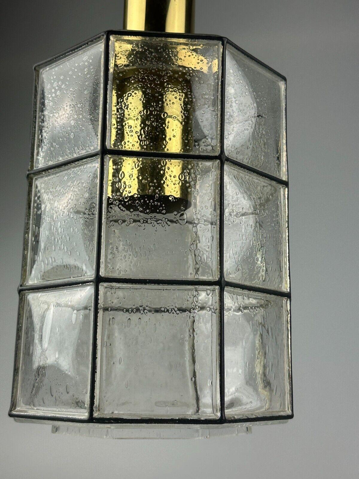 Lampada da soffitto anni '60-'70 Glashütte Limburg Germania vetro e ottone A Space AGE in vendita 7