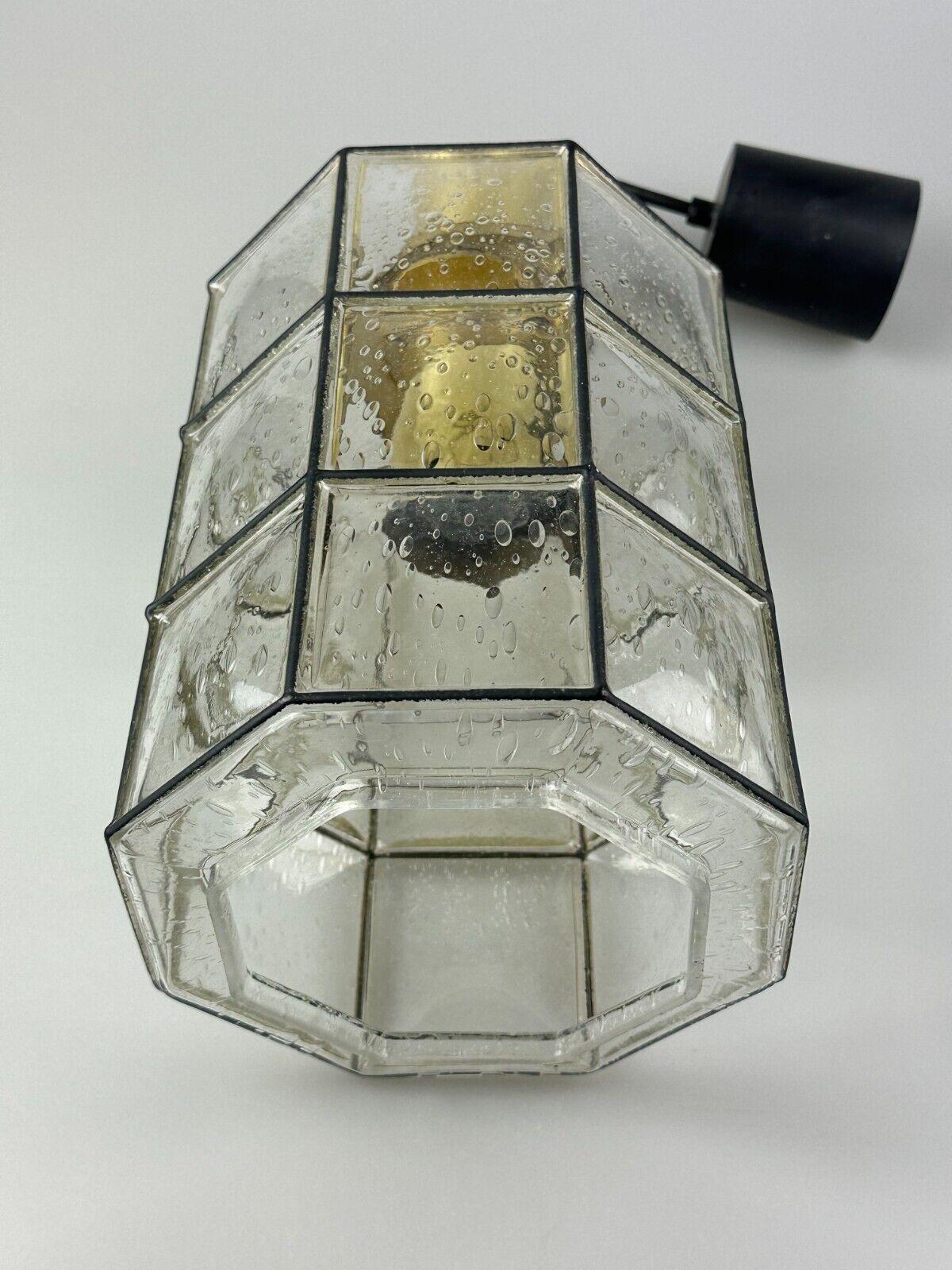 Lampada da soffitto anni '60-'70 Glashütte Limburg Germania vetro e ottone A Space AGE in vendita 13