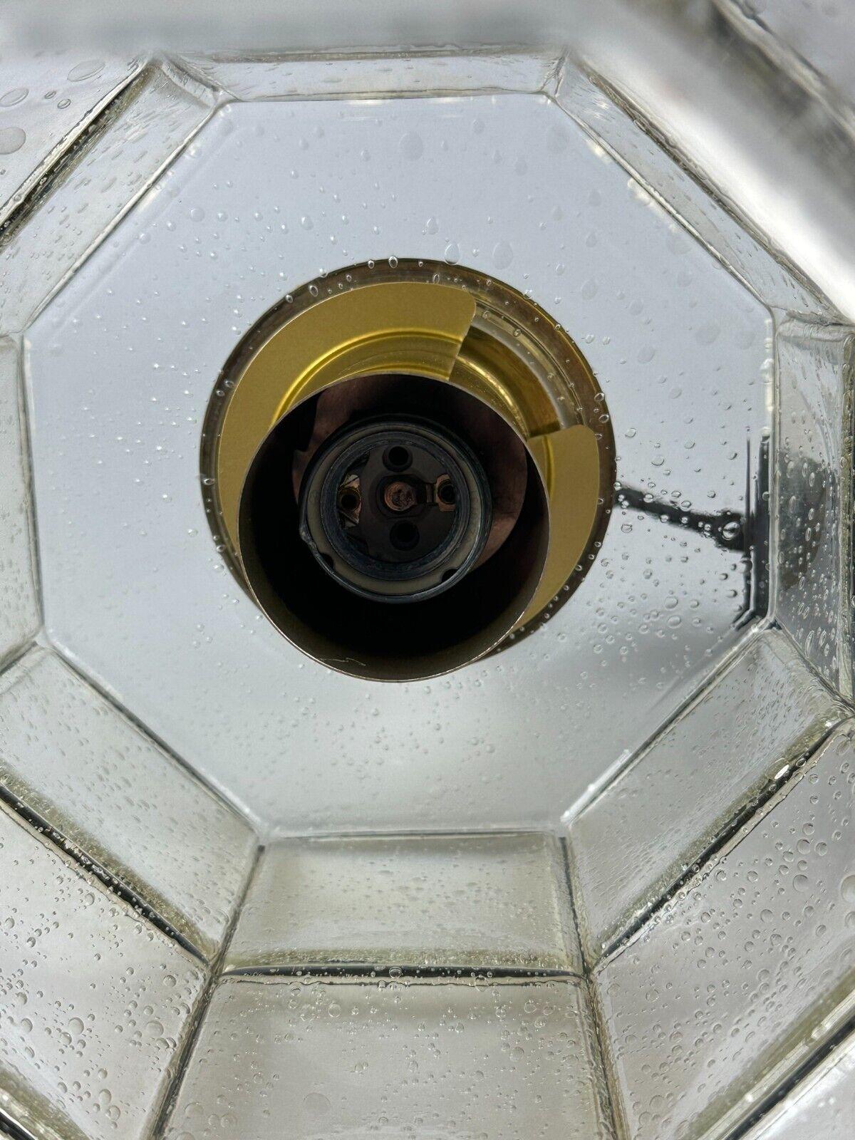 Lampada da soffitto anni '60-'70 Glashütte Limburg Germania vetro e ottone A Space AGE in vendita 14