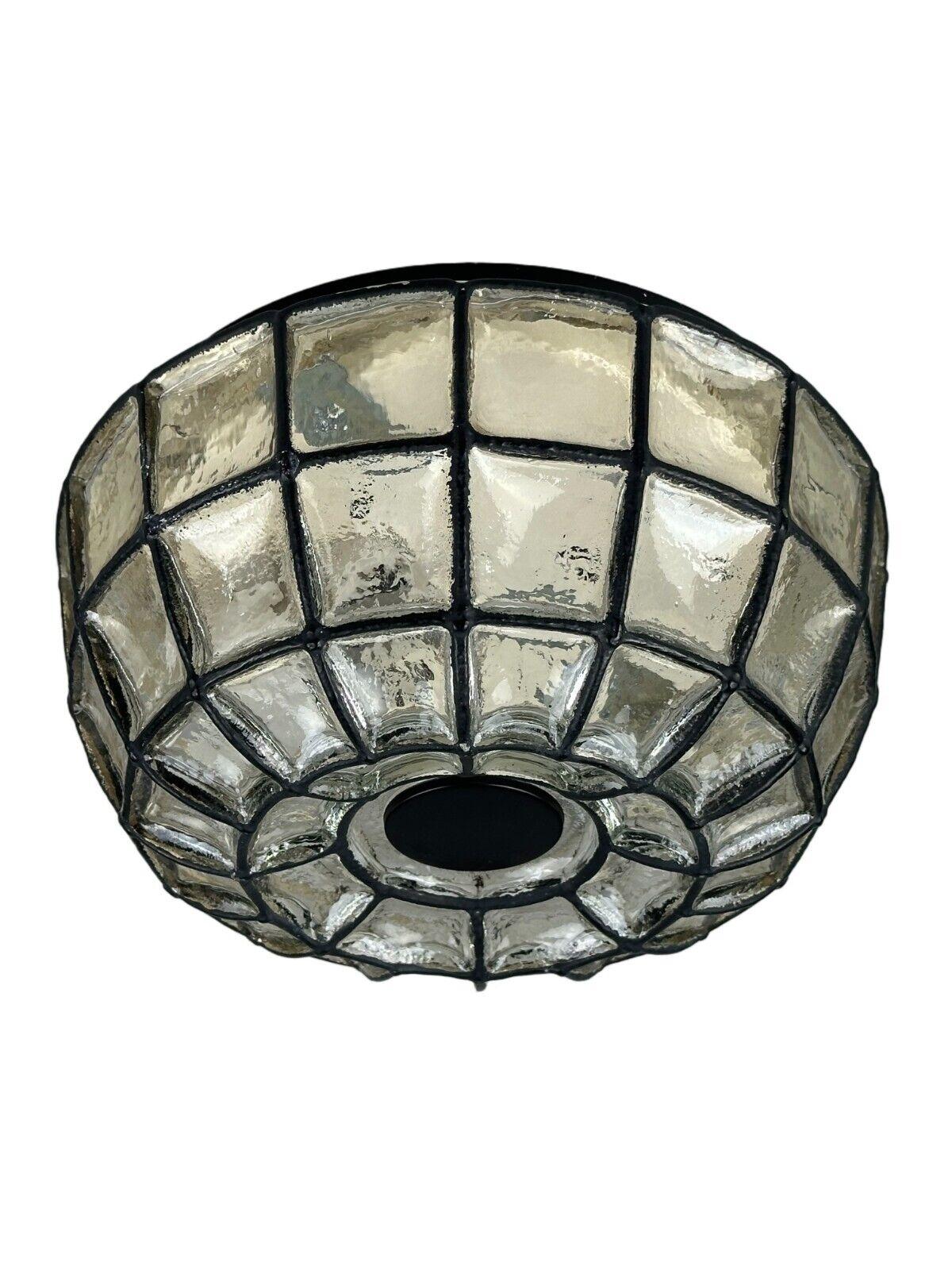 60s 70s ceiling lamp Glashütte Limburg Germany Plafoniere glass & metal

Object: wall lamp

Manufacturer: Glashütte Limburg

Condition: good

Age: around 1960-1970

Dimensions:

Diameter = 25cm
Height = 13cm

Material: glass, metal

Other