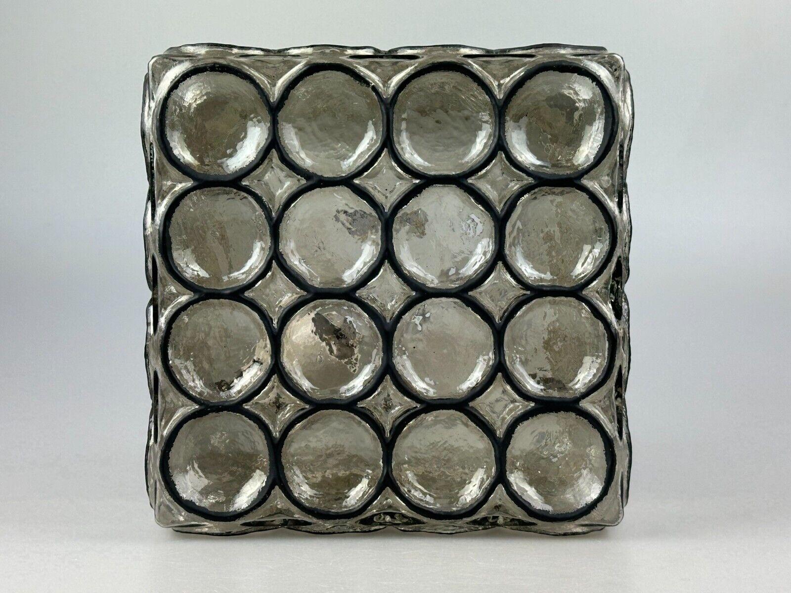 60s 70s ceiling lamp Glashütte Limburg Germany Plafoniere glass & metal In Good Condition For Sale In Neuenkirchen, NI