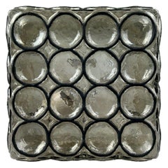 60s 70s ceiling lamp Glashütte Limburg Germany Plafoniere glass & metal