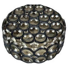 Lampada da soffitto anni '60-'70 Glashütte Limburg Germania Plafoniere in vetro e metallo