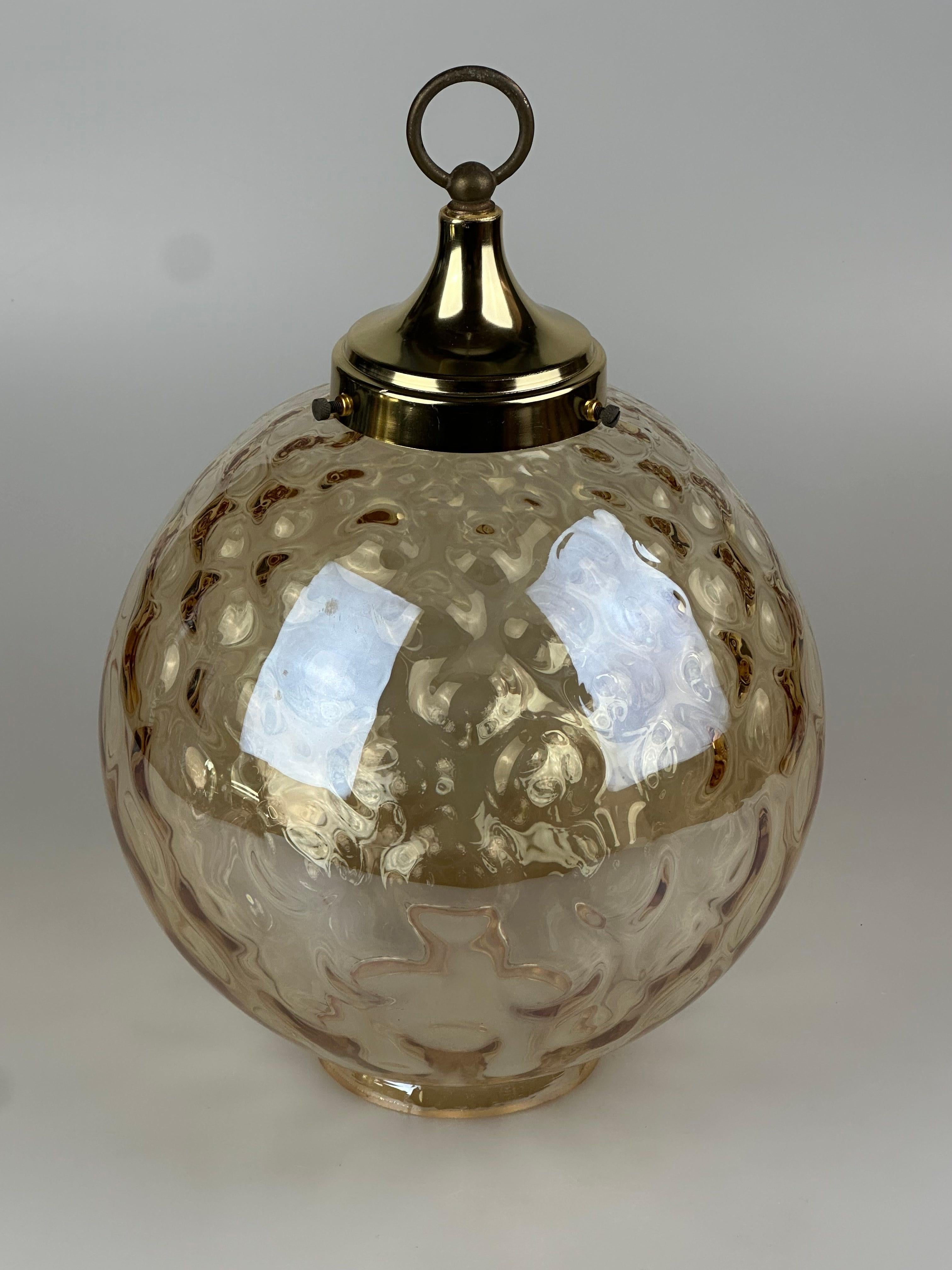 Lampada da soffitto anni '60-'70 a sospensione di Glashütte Limburg Germania A Space AGE in vendita 11