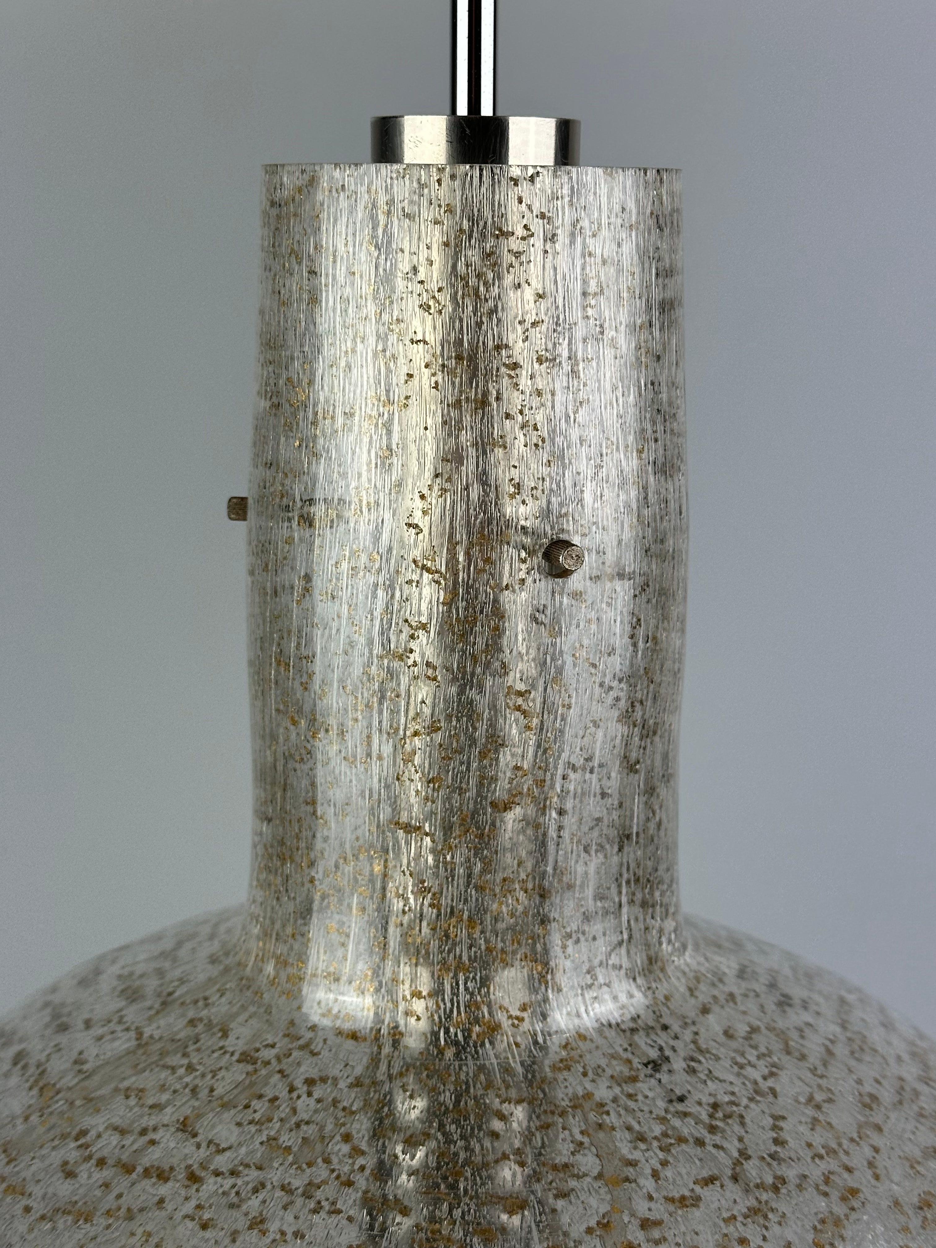60s 70s ceiling lamp hanging lamp by Temde Leuchten glass space age design For Sale 4
