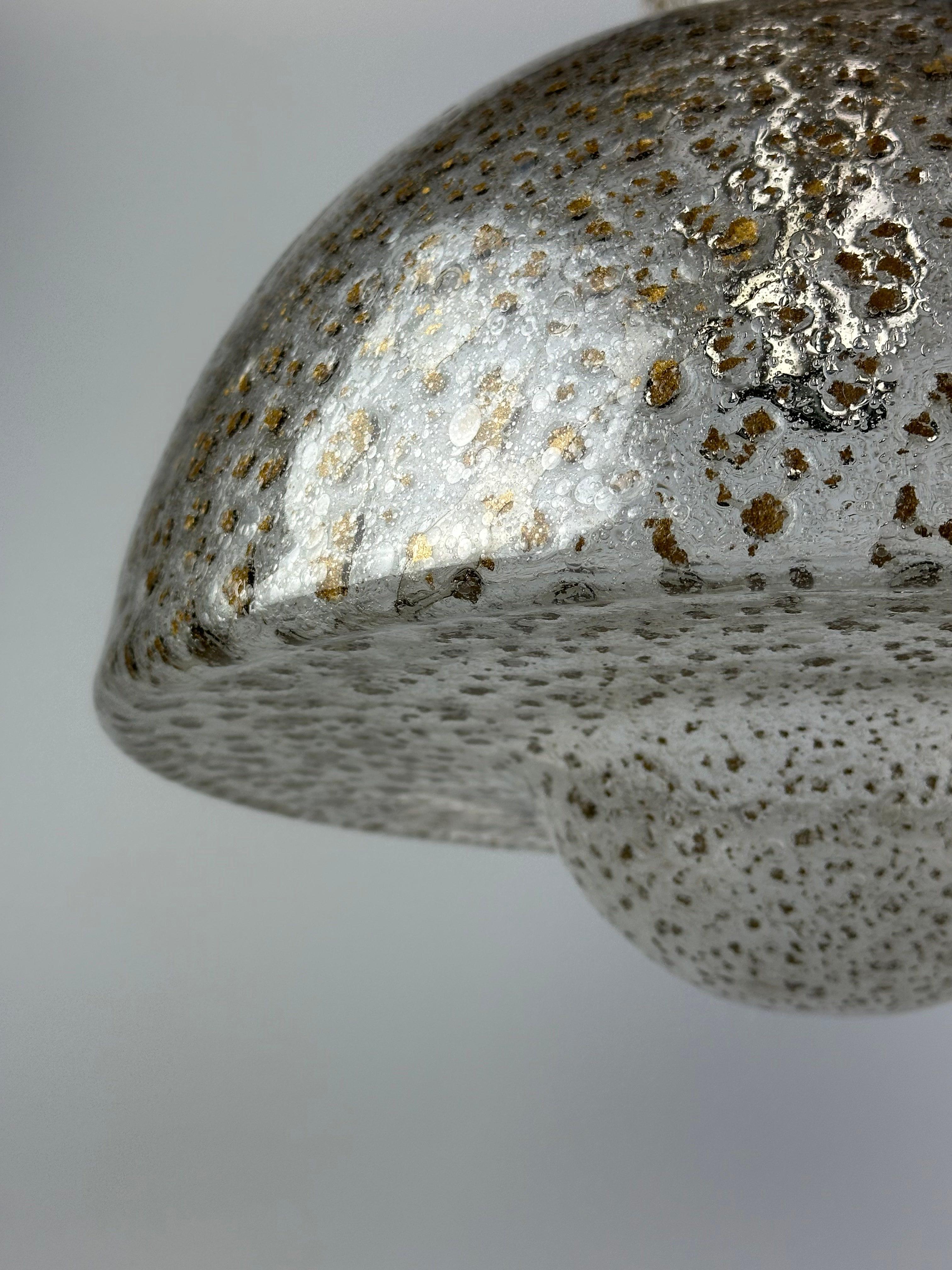 60s 70s ceiling lamp hanging lamp by Temde Leuchten glass space age design For Sale 6