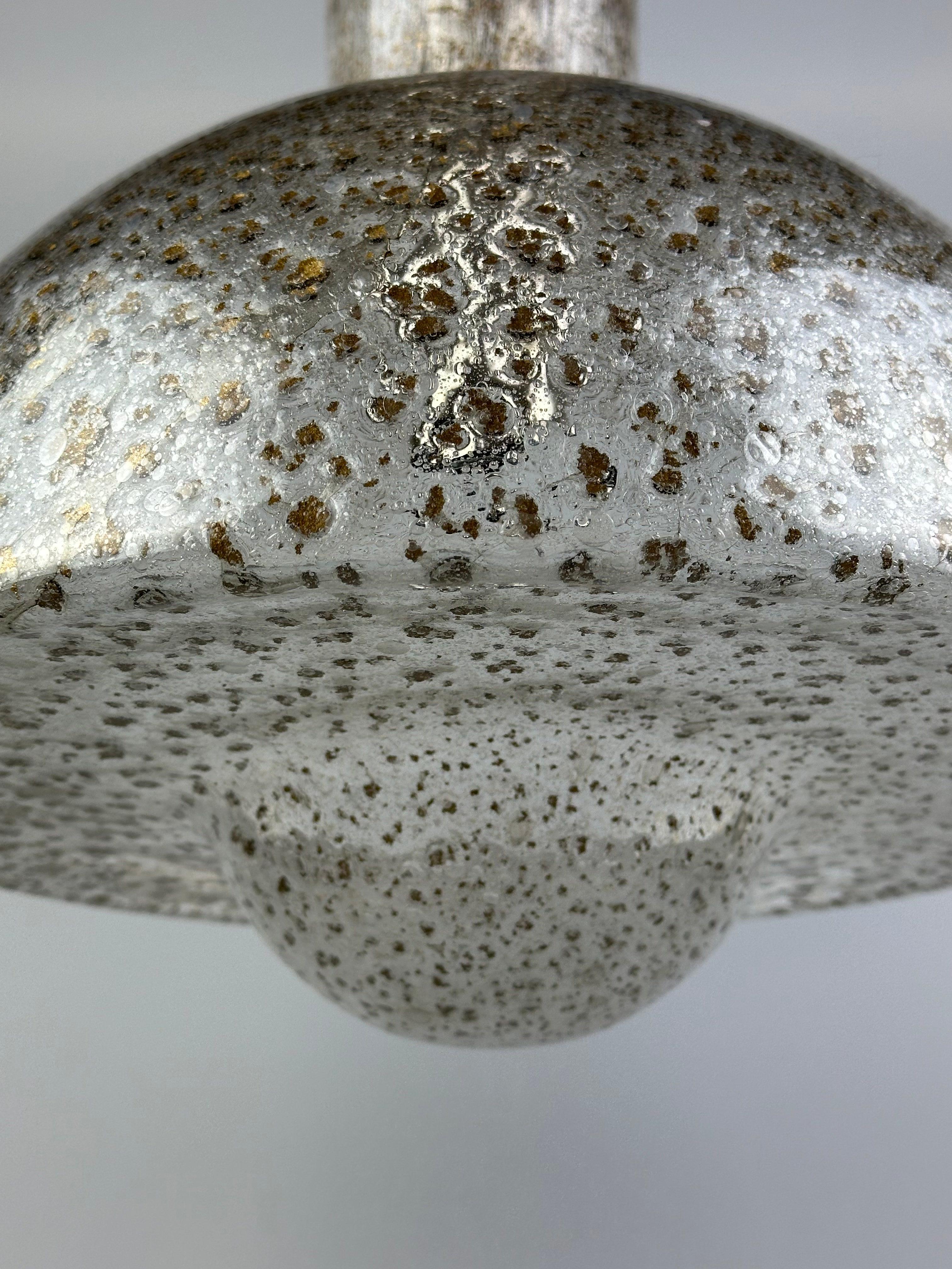 60s 70s ceiling lamp hanging lamp by Temde Leuchten glass space age design For Sale 7
