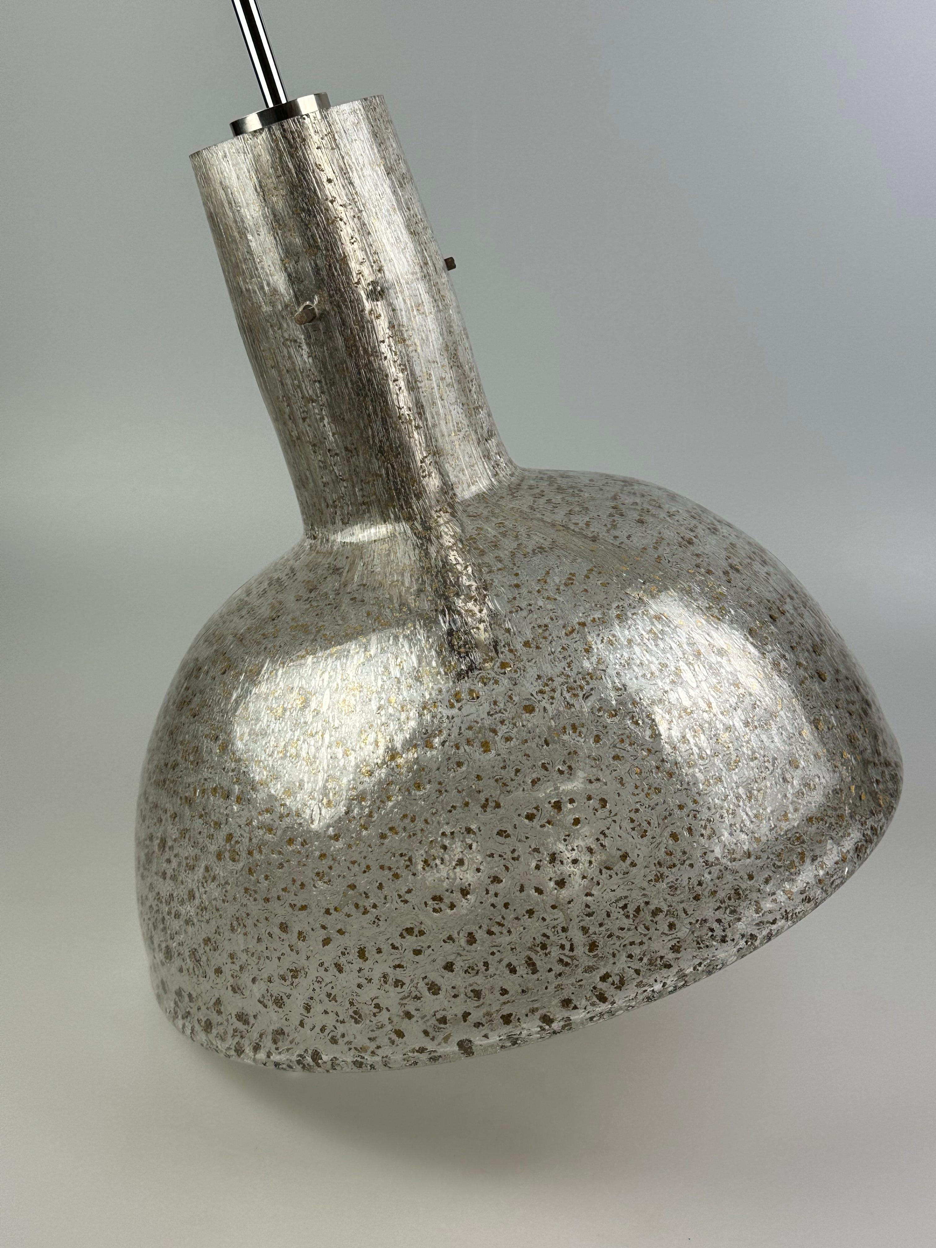 60s 70s ceiling lamp hanging lamp by Temde Leuchten glass space age design For Sale 11