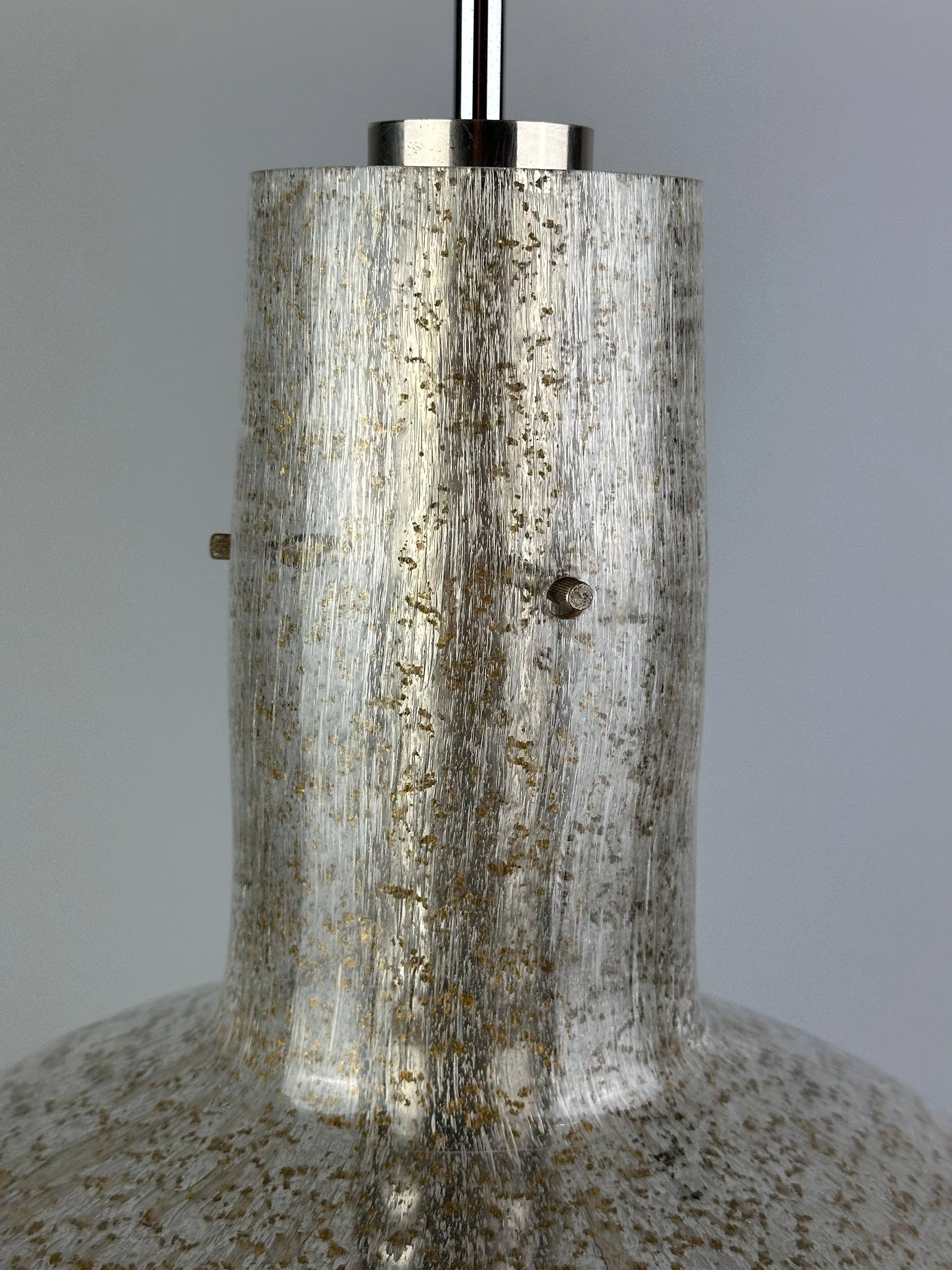 60s 70s ceiling lamp hanging lamp by Temde Leuchten glass space age design In Good Condition For Sale In Neuenkirchen, NI