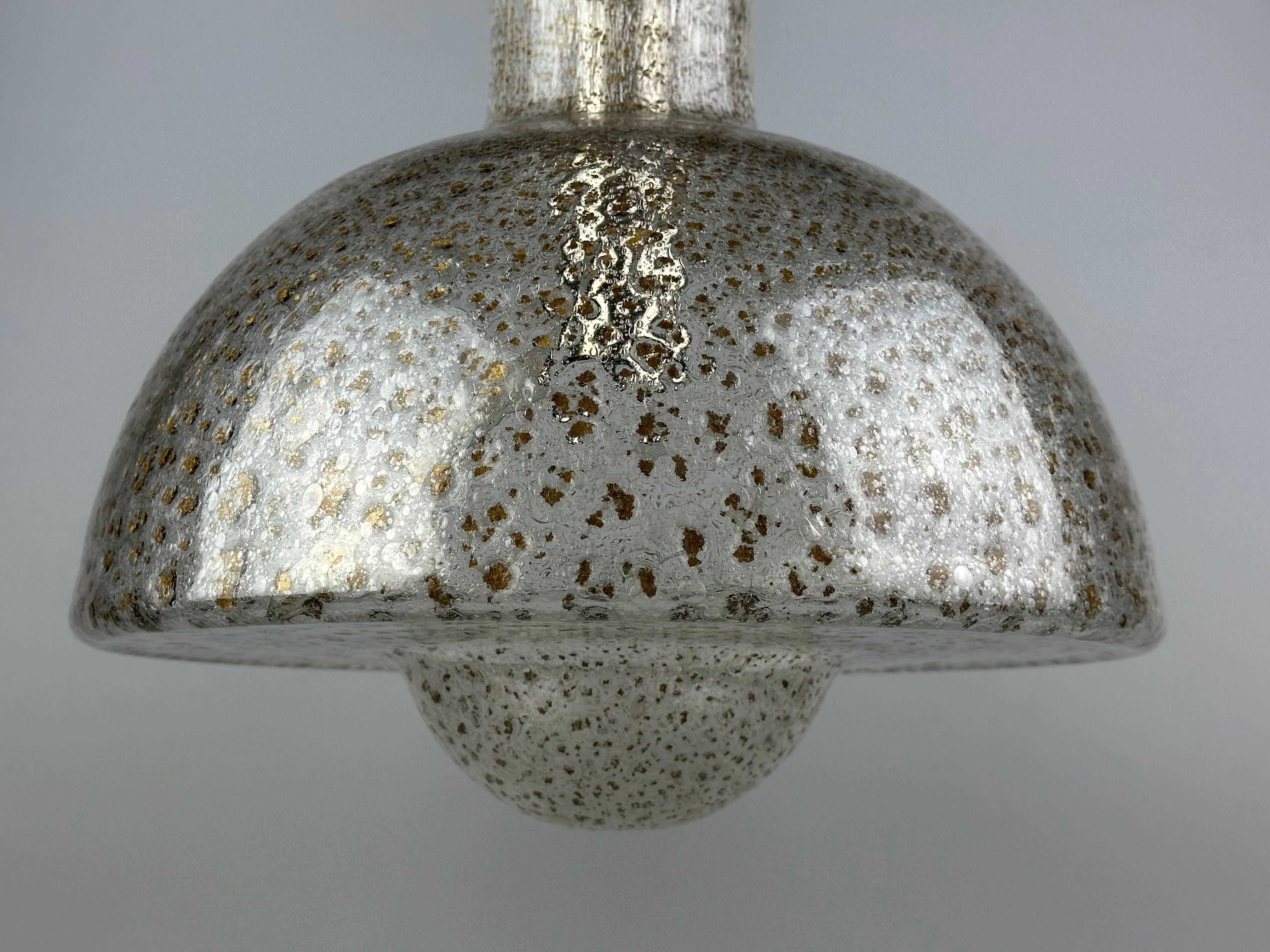 60s 70s ceiling lamp hanging lamp by Temde Leuchten glass space age design For Sale 1