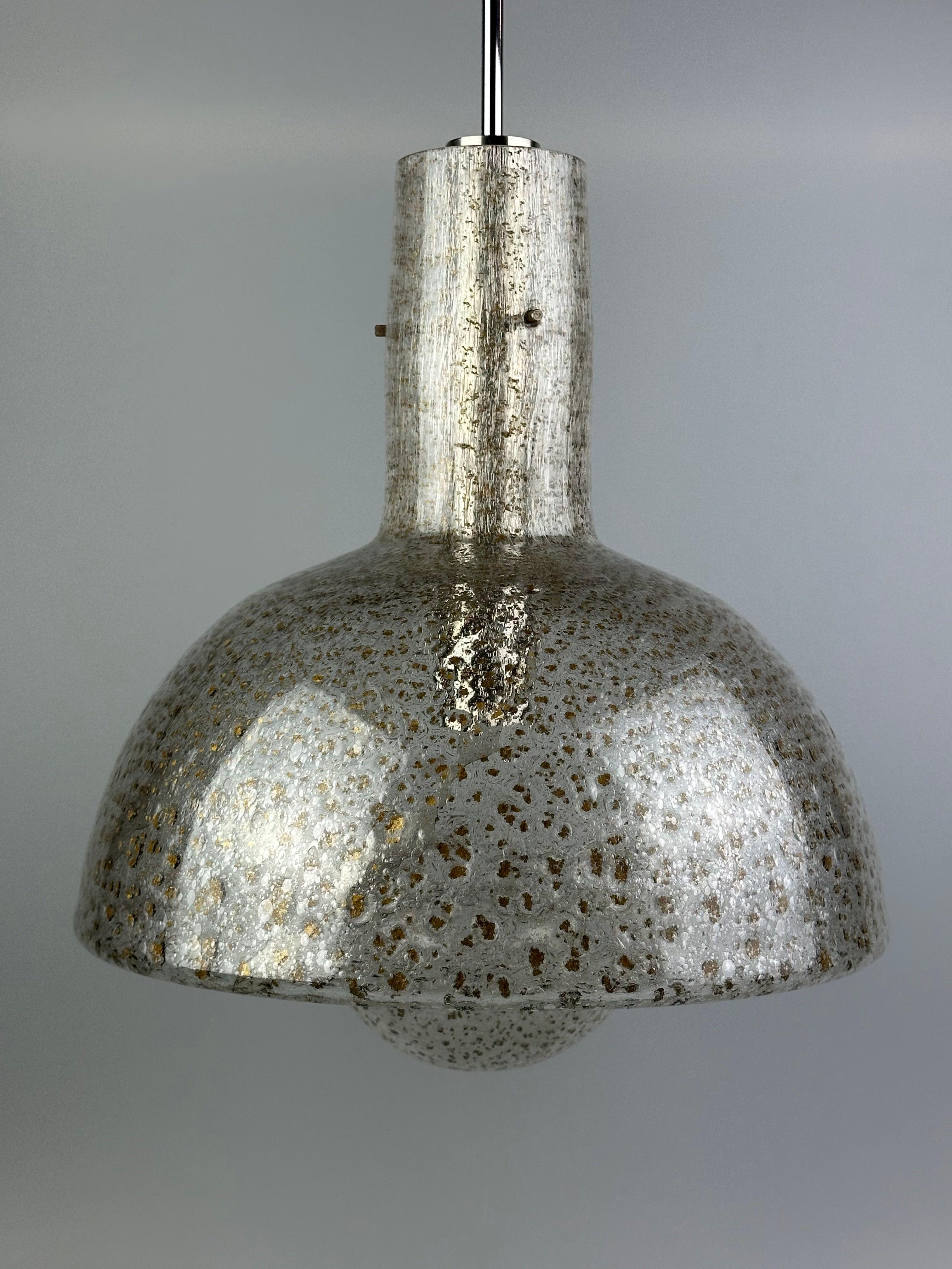 60s 70s ceiling lamp hanging lamp by Temde Leuchten glass space age design For Sale 3
