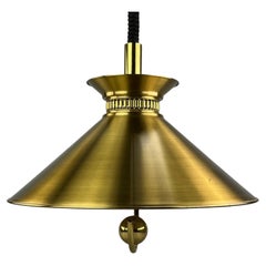 Vintage 60s 70s Ceiling Lamp Hanging Lamp Hugo Frandsen Denmark Brass Design