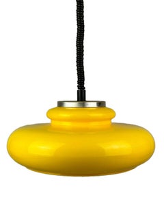 60er 70er Jahre Deckenlampe Hängelampe Kunststoff Chrom Metall Space Age Design