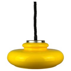Lampada da soffitto anni '60-'70 a sospensione in plastica cromo metallo design space age