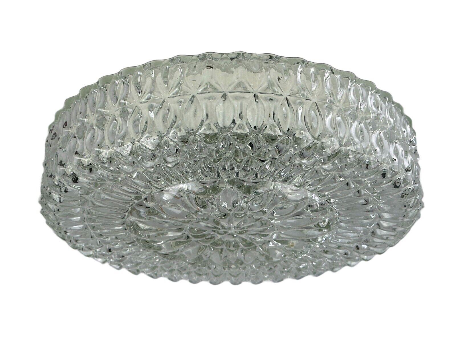 60s 70s ceiling lamp Hustadt Leuchten Germany Plafoniere glass & metal

Object: ceiling lamp

Manufacturer: Hustadt Leuchten

Condition: good

Age: around 1960-1970

Dimensions:

Diameter = 34cm
Height = 11cm

Material: glass, metal

Other