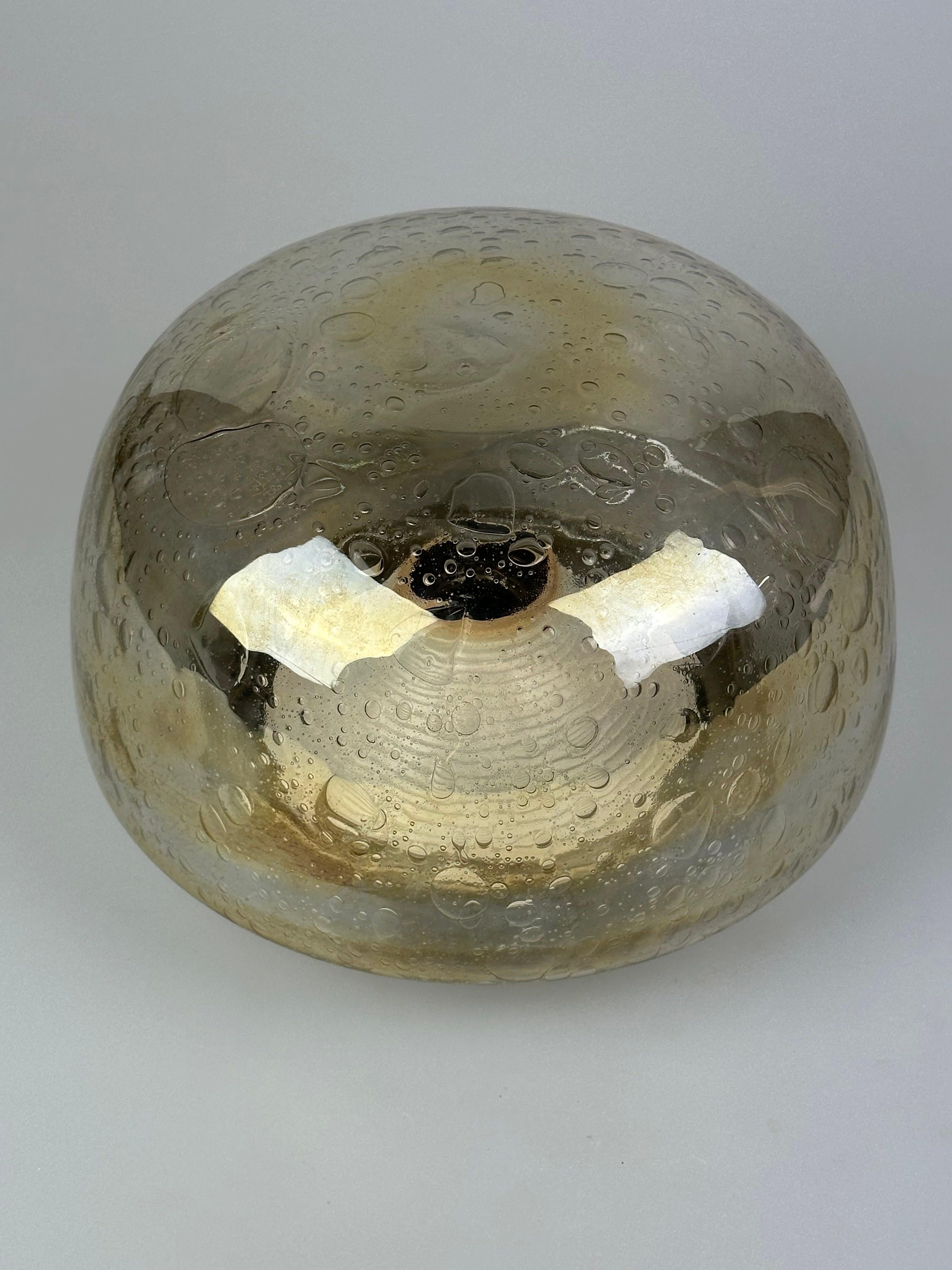 60s 70s plafón Plafoniere Flush Mount Böhmer Leuchten Alemania Vidrio Metal en venta