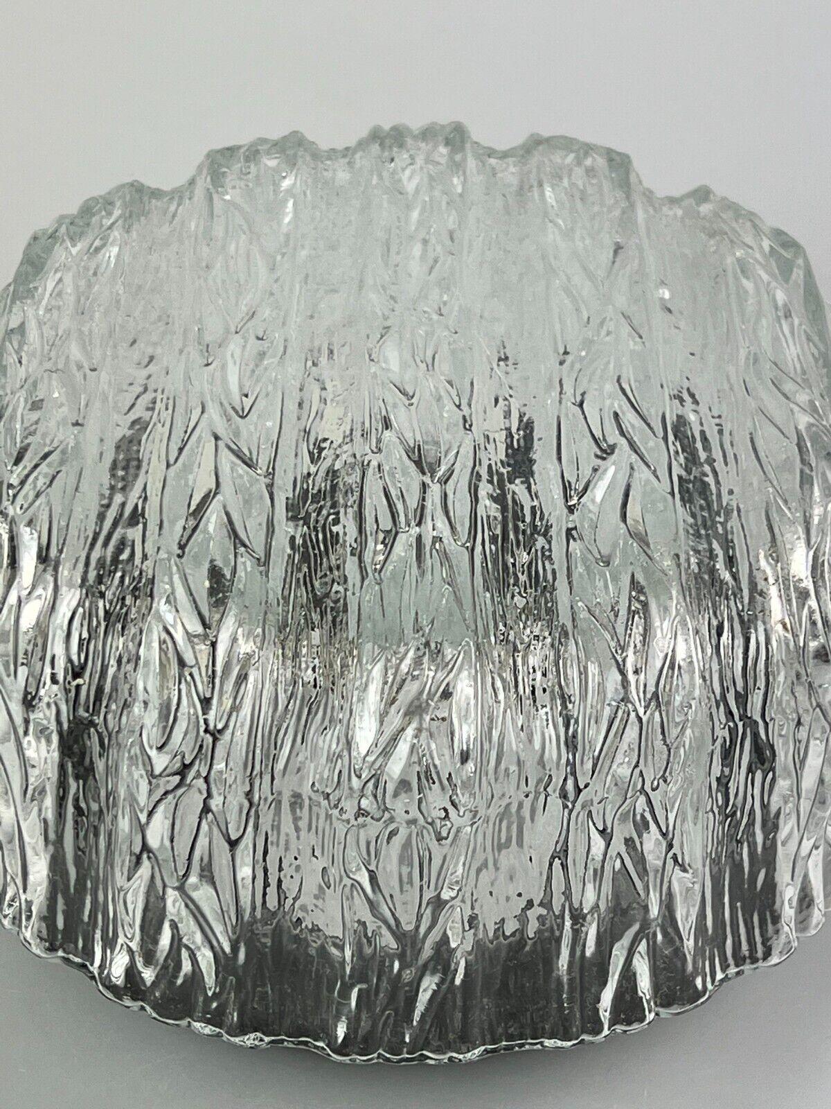 Late 20th Century 60s 70s Ceiling Lamp Plafoniere Flush Mount Glass Space Age Design For Sale