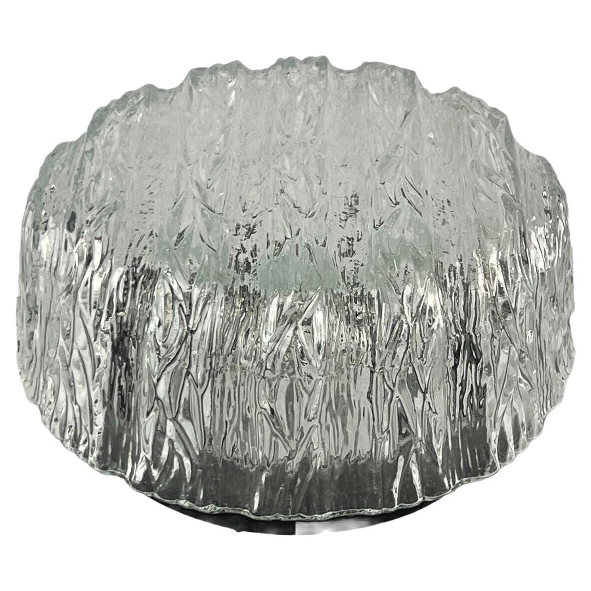 60s 70s Ceiling Lamp Plafoniere Flush Mount Glass Space Age Design