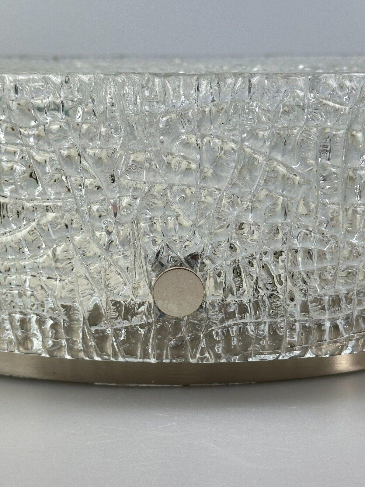 60s 70s ceiling lamp Plafoniere Flush Mount Ice Glass by Kaiser Leuchten For Sale 7