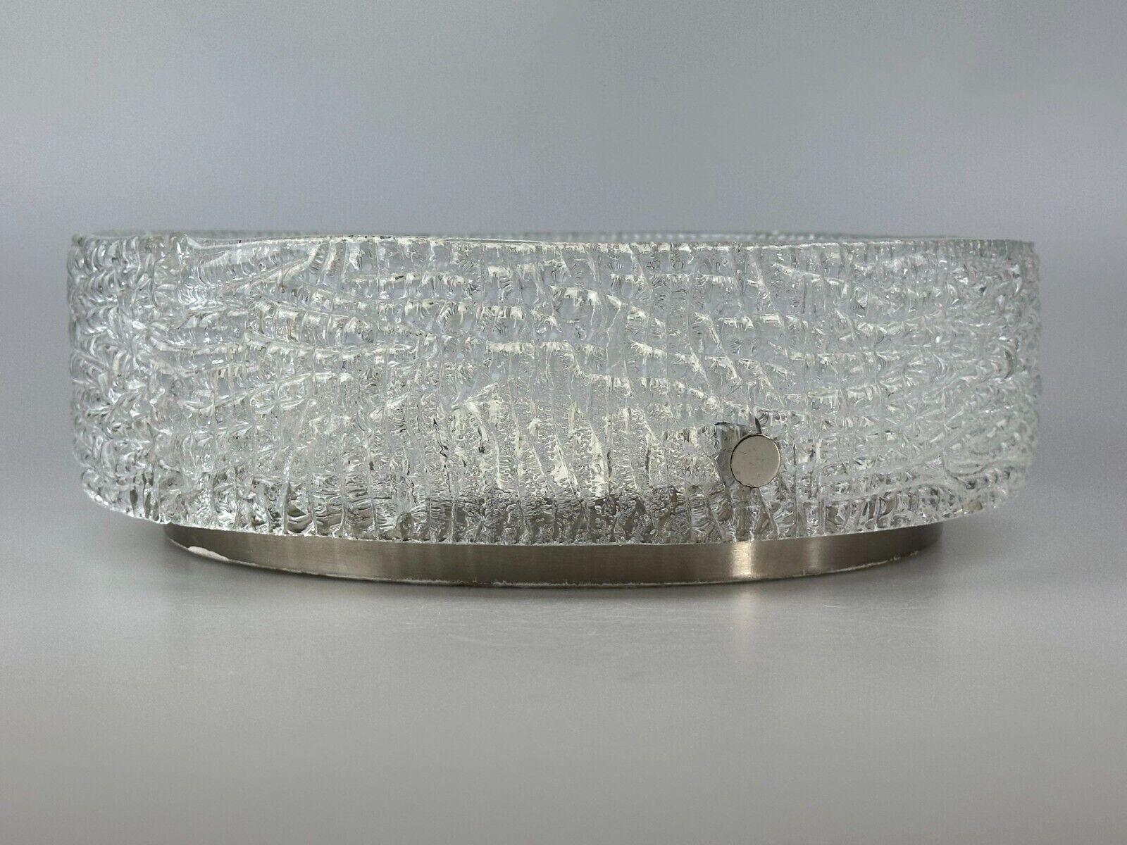 60s 70s ceiling lamp Plafoniere Flush Mount Ice Glass by Kaiser Leuchten For Sale 10