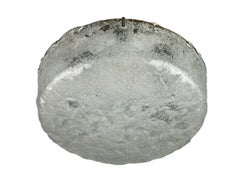 60s 70s ceiling lamp Plafoniere Flush Mount Ice Glass Hillebrand Germany