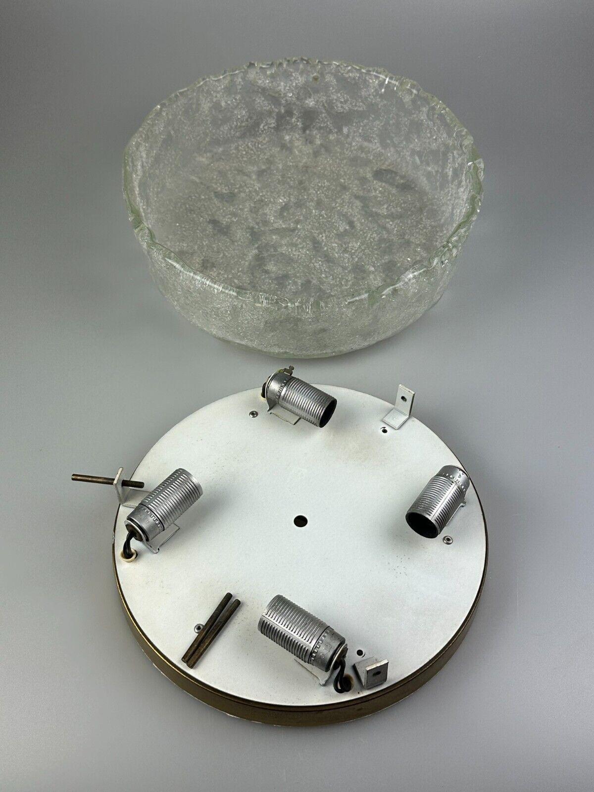 60s 70s ceiling lamp Plafoniere Flush Mount Ice Glass Hillebrand Germany For Sale 15