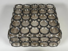 60s 70s Ceiling Lamp Plafoniere Glashütte Limburg Germany Glass & Metal