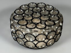 60s 70s Ceiling Lamp Plafoniere Glashütte Limburg Germany Glass & Metal