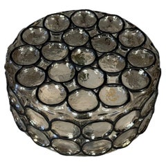 60s 70s Ceiling Lamp Plafoniere Glashütte Limburg Germany Glass & Metal