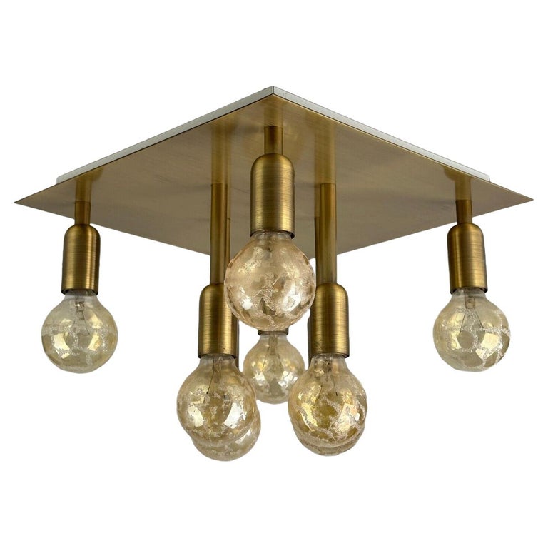 60s 70s ceiling lamp Sölken Leuchten Germany design brass Space Age For  Sale at 1stDibs