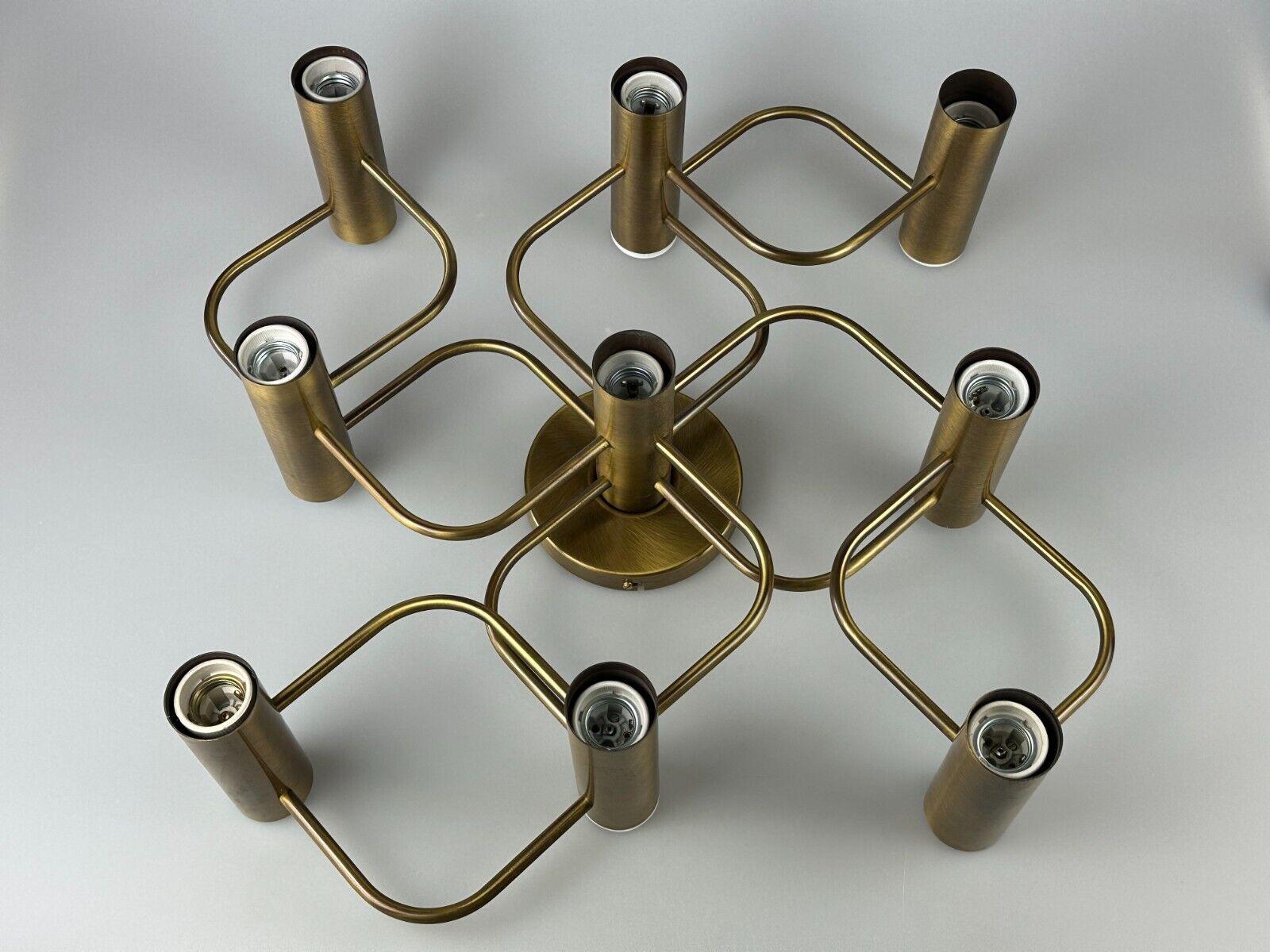 60s 70s ceiling lamp wall lamp Leola Leuchten Germany brass Space Age 10