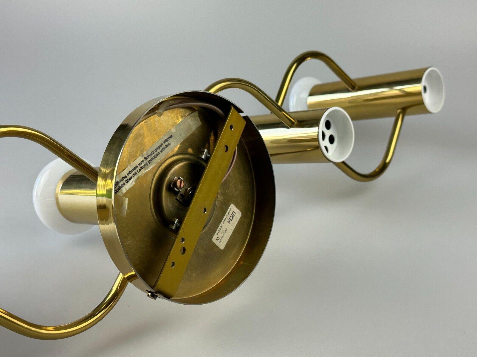 60s 70s ceiling lamp wall lamp Leola Leuchten Germany brass Space Age For Sale 11