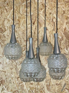 60s 70s Ceiling Light Hanging Lamp Cascade Lamp Glass Space Age Design