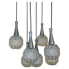 60s 70s Ceiling Light Hanging Lamp Cascade Lamp Glass Space Age Design